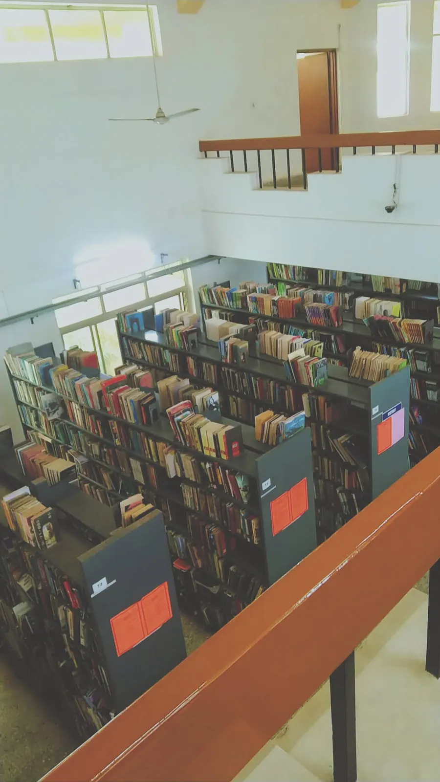 Goa University Library books are placed on book shelves systematically.