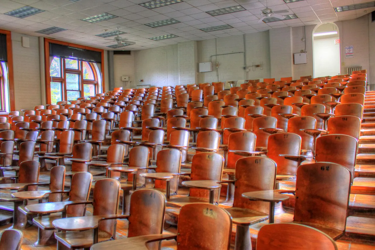 ; Rooms of places I've been, lived, rented, etc. Random interior pictures. Lecture hall with many seats